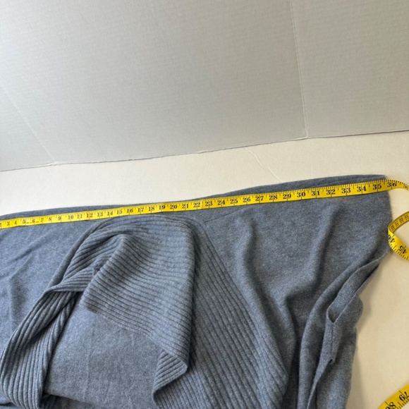 Soft By Naadam Cashmere Blue Short Sleeve Open Cardigan Poncho size M/L - Picture 10 of 10